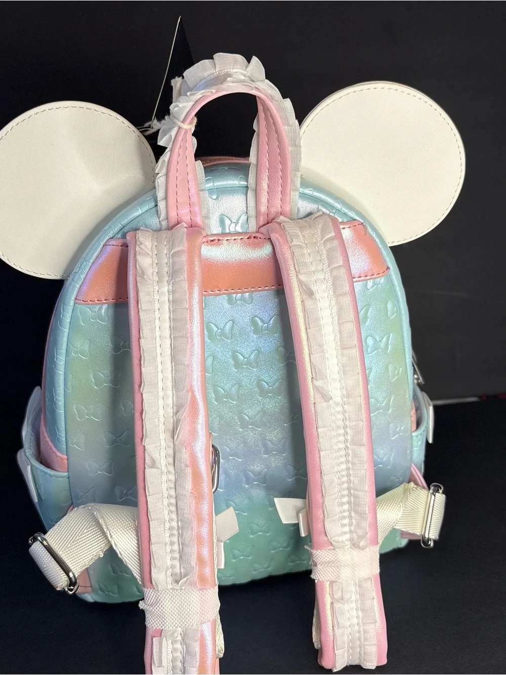 Loungefly Iridescent Pastel Minnie Ear Backpack - Mint, Pink, White